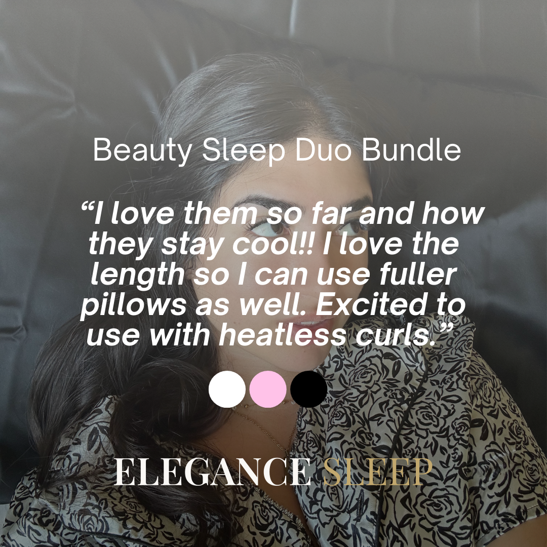 Person with text overlay about Beauty Sleep Duo Bundle